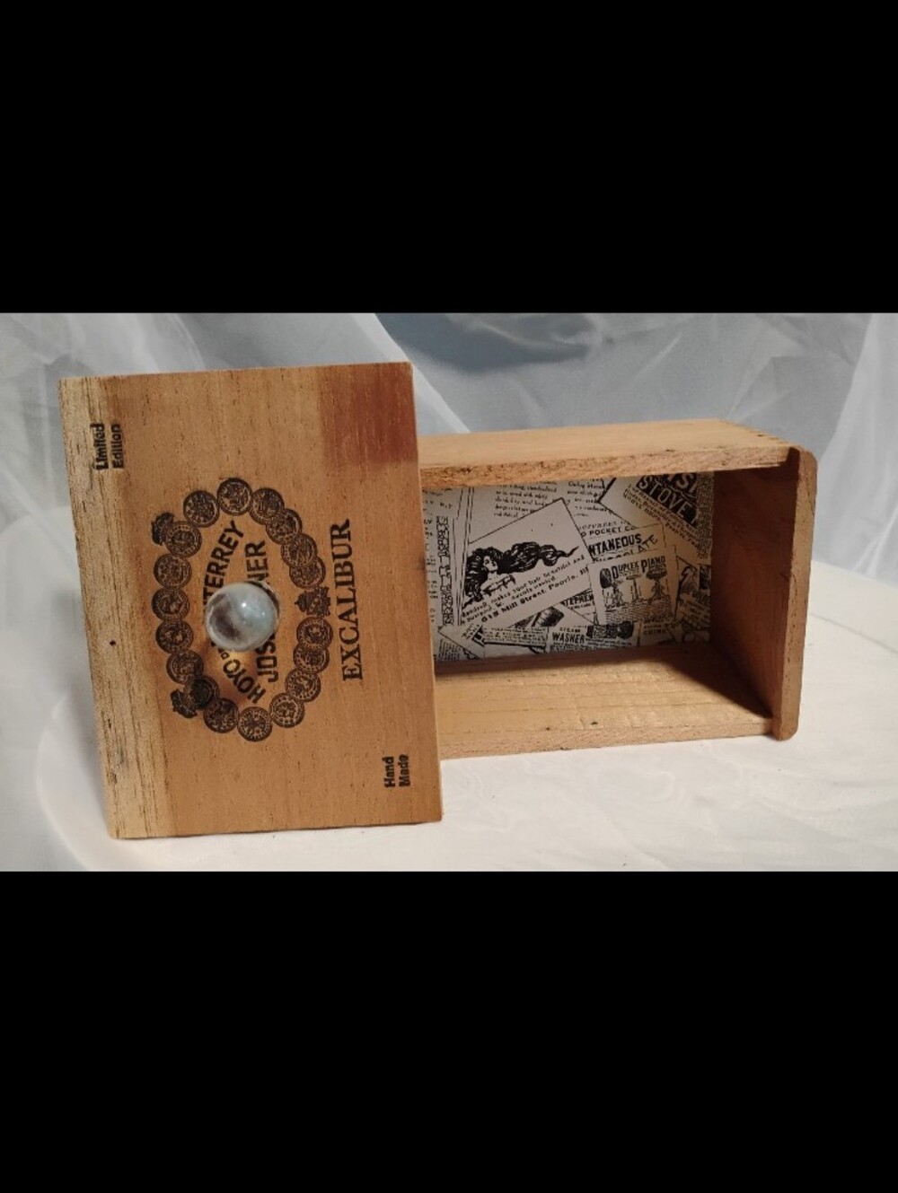 Vintage Hoyo de Monterrey Excalibur No. III Upcycled Trinket Box Handmade Box.